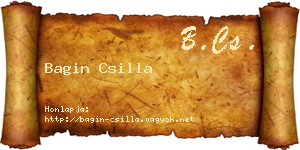 Bagin Csilla névjegykártya