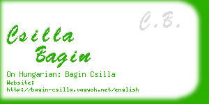 csilla bagin business card